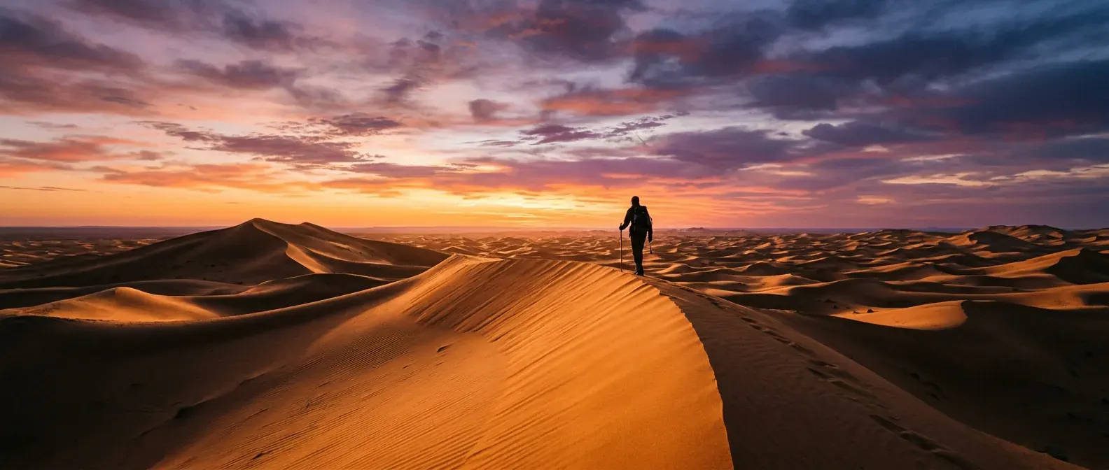 Golden dunes of Erg Chebbi near Merzouga in the Moroccan Sahara — Fes & Imperial Cities